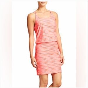 Athleta Bright Coral Orange Ariel Venice Athletic Casual Exercise Dress